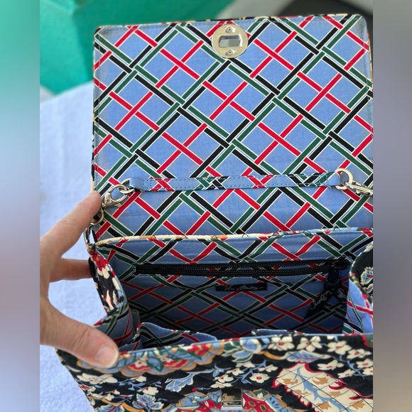 Vera Bradley Julia Versailles Turn Lock Flap Satchel Crossbody Matching Wallet - Picture 16 of 16